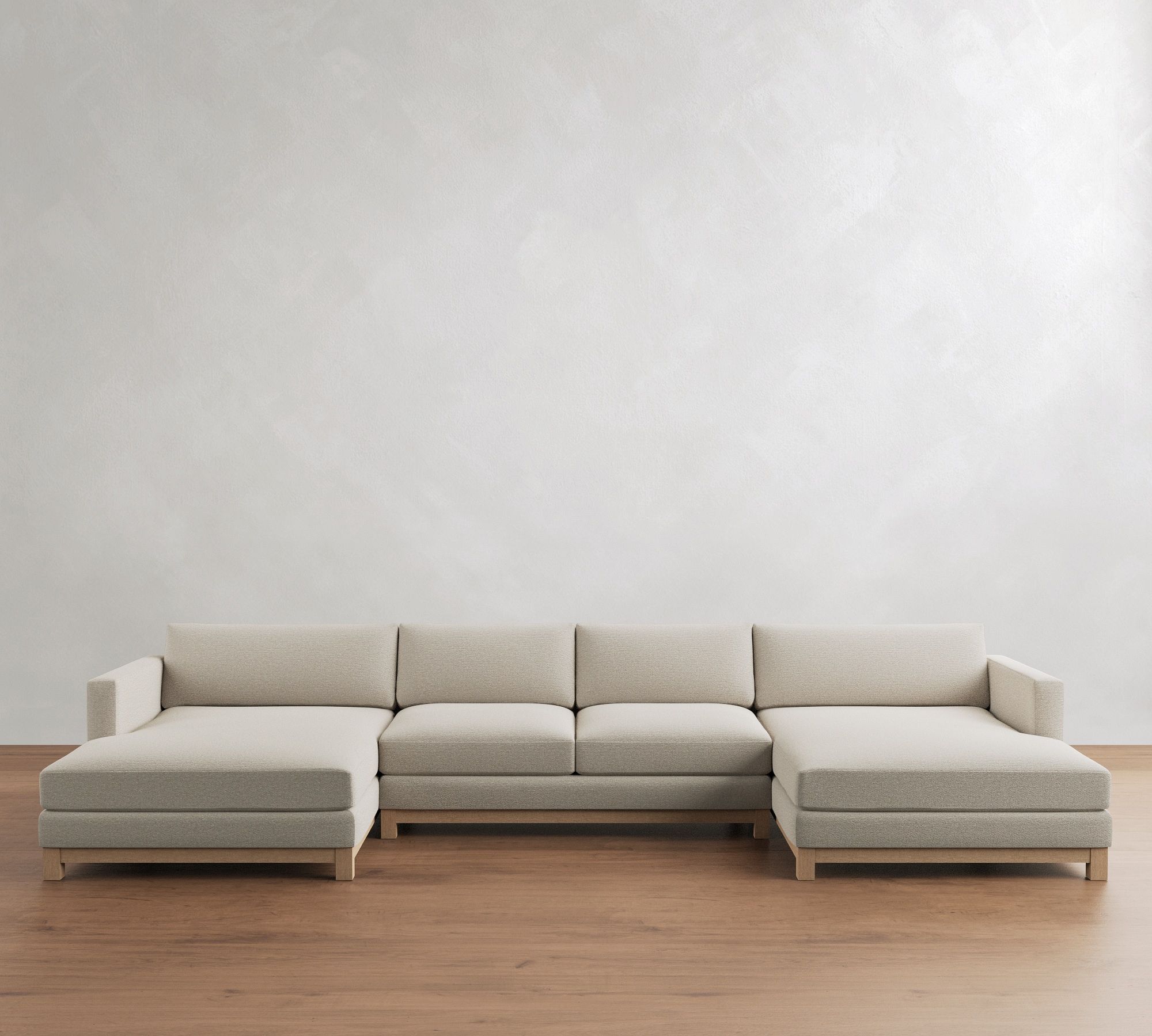 Jake Seadrift Wood Base Double Chaise Sectional (143"–163") - thumbnail 4