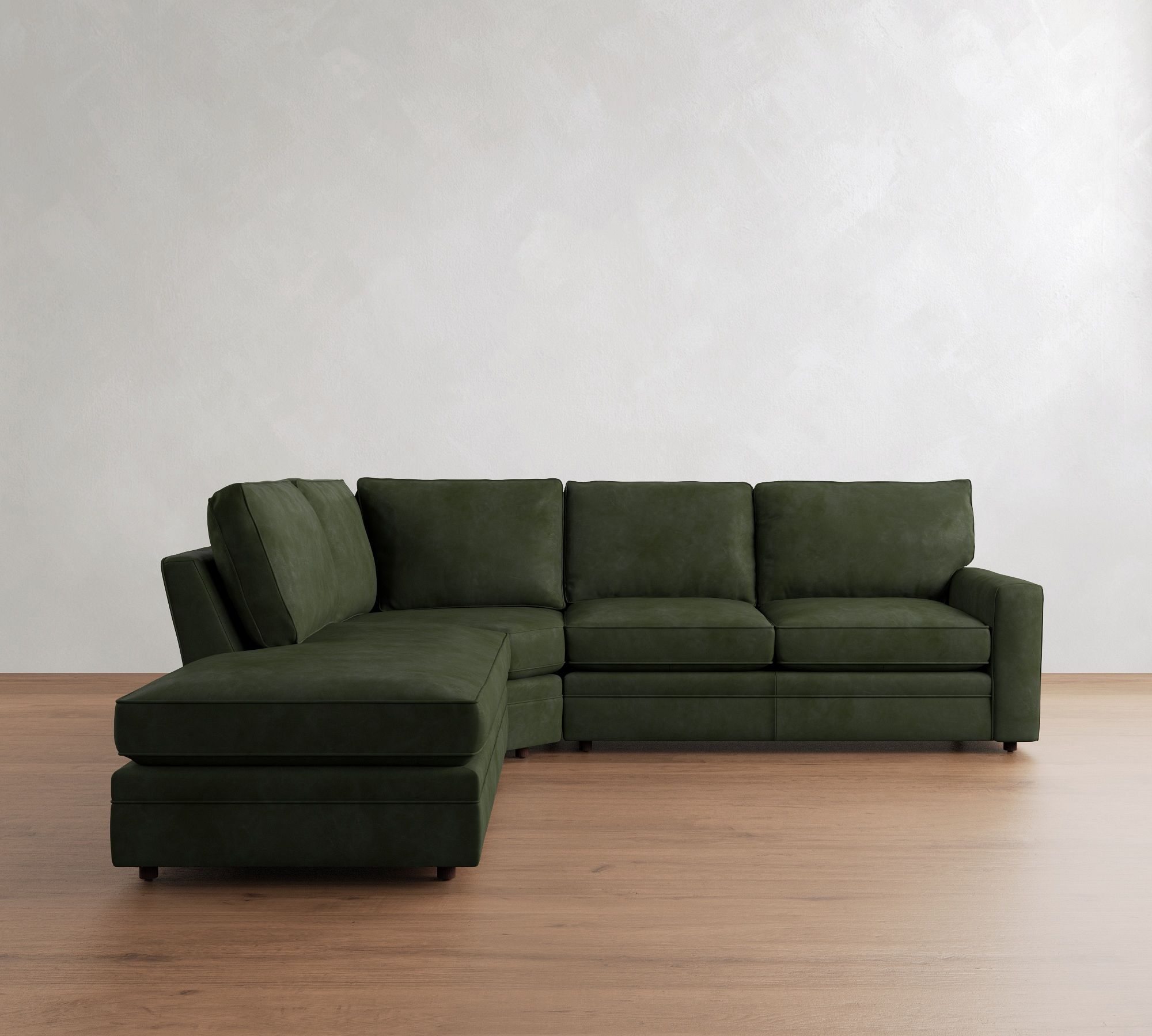 Pearce Square Arm Leather 3-Piece Bumper Sectional (120") - thumbnail 9