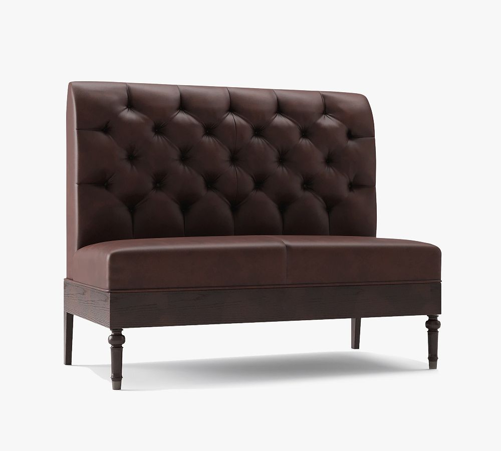 Hayworth Leather Banquette - 50" Double Seat by Pottery Barn