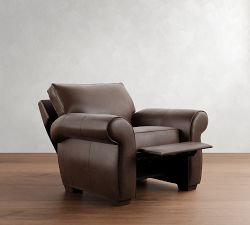 Pearce Roll Arm Leather Recliner