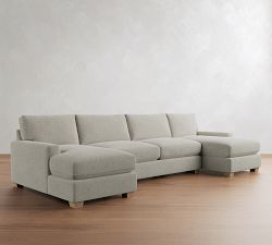 PB Comfort Modern Square Arm Double Chaise Sectional (129&amp;quot-164")