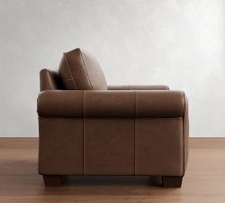 PB Comfort Roll Arm Leather Chair