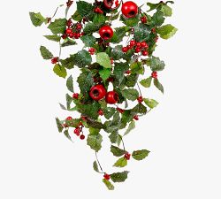 Faux Shimmery Holly Berry Swag