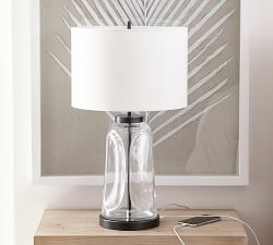 Berkeley Glass USB Table Lamp (25"-29")