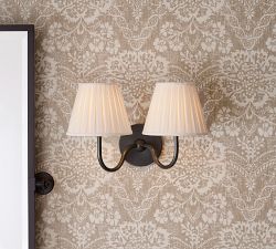 Baylor Pleated Shade Double Sconce (16")