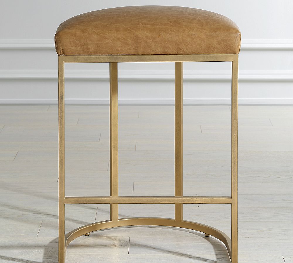Jazz Faux Leather Counter Stool by Pottery Barn