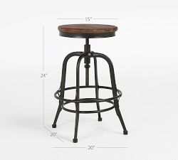 Leary Reclaimed Wood Swivel Counter Stool