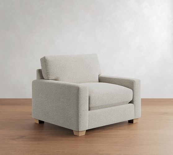 PB Comfort Modern Square Arm Chair and a Half by Pottery Barn