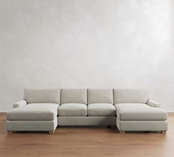 PB Comfort Modern Square Arm Double Chaise Sectional (129&amp;quot-164")