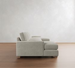 PB Comfort Modern Square Arm Double Chaise Sectional (129&amp;quot-164")