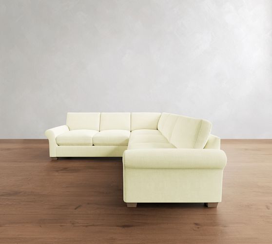 PB Comfort Modern Roll Arm 3-Piece L-Shaped Sectional (108") by Pottery Barn