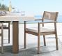Indio Coastal Mahogany &amp; Rope Stackable Outdoor Dining Side &amp; Armchair