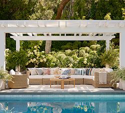 Build Your Own - Huntington Wicker Square Arm Outdoor Sectional Components