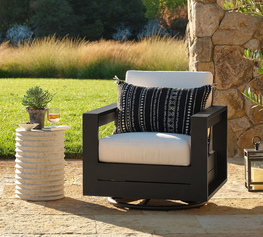 Malibu Metal Swivel Outdoor Lounge Chair by Pottery Barn