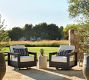Malibu Metal Swivel Outdoor Lounge Chair