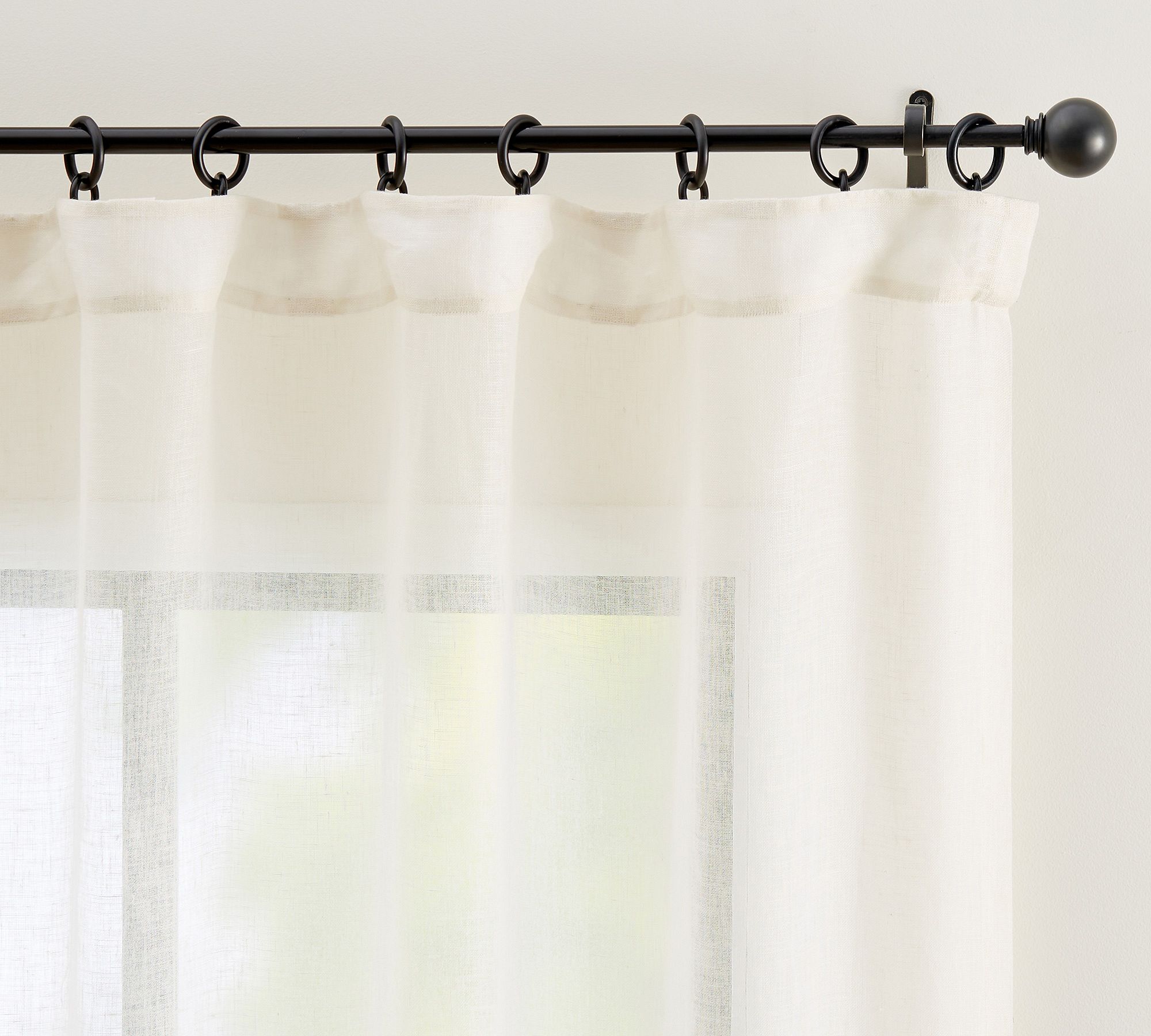 Custom Emery Linen Sheer Drape - Ivory