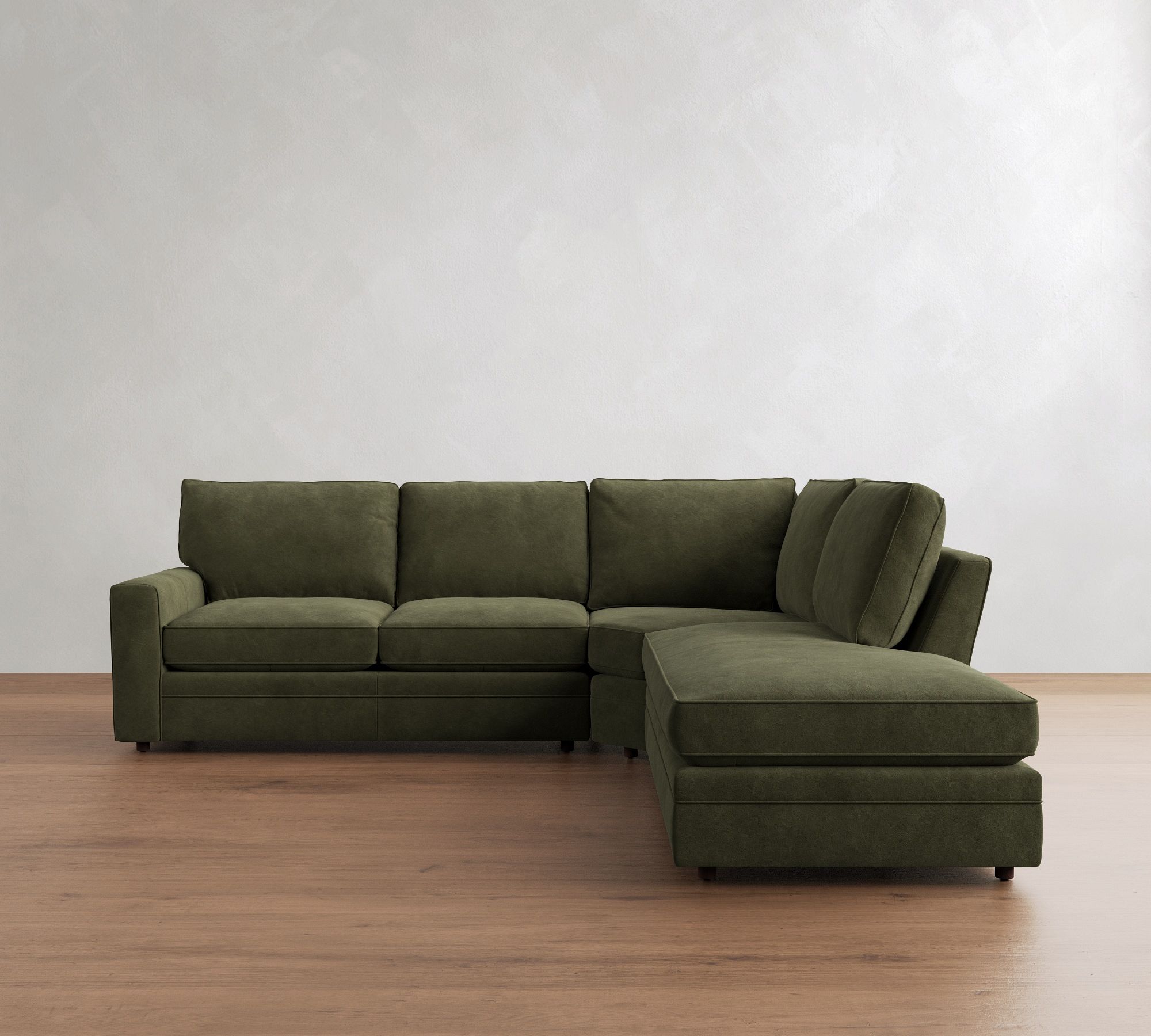 Pearce Square Arm Leather 3-Piece Bumper Sectional (120") - thumbnail 7