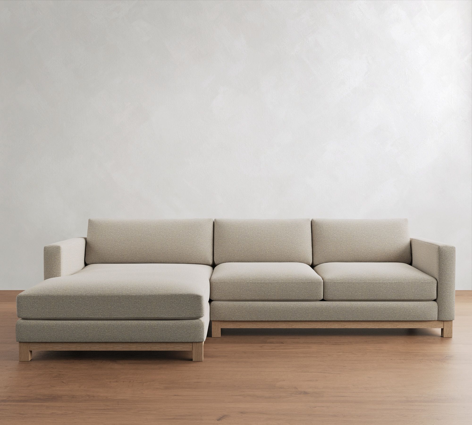 Jake Seadrift Wood Base Chaise Sectional (110"&ndash;120")