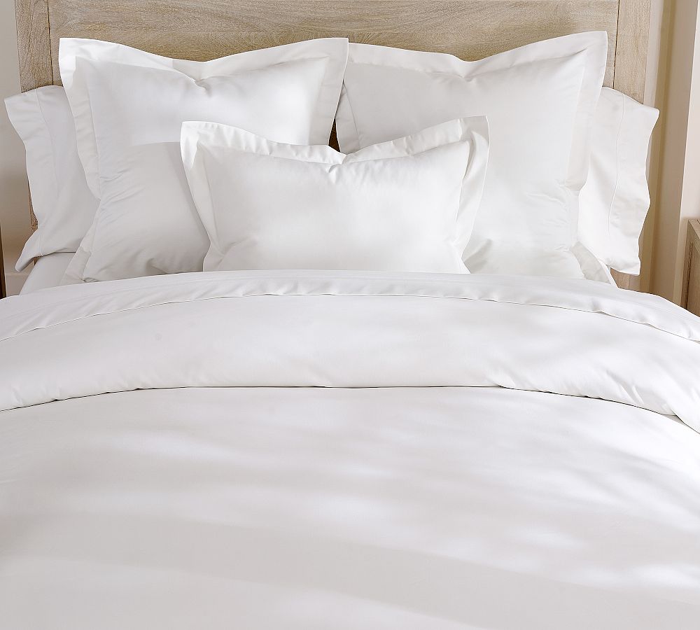 1000-Thread-Count Sateen Duvet Cover - White, Full/Queen