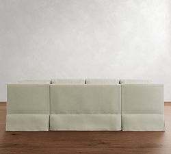 York Square Arm Deep Seat Slipcovered Double Chaise Sectional (107"&ndash;127")