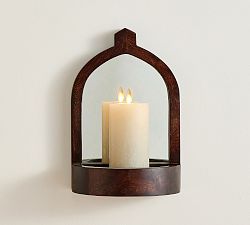 Carved Wood Wall Sconce 