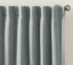 Open Box: Faye Textured Blackout Curtain, 50"W x 84"L - Light Chambray