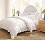 Scalloped Embroidered Percale Duvet Cover