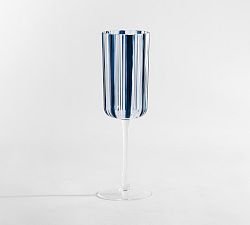 Montauk Stripe Outdoor Champagne Flutes - Set of 4