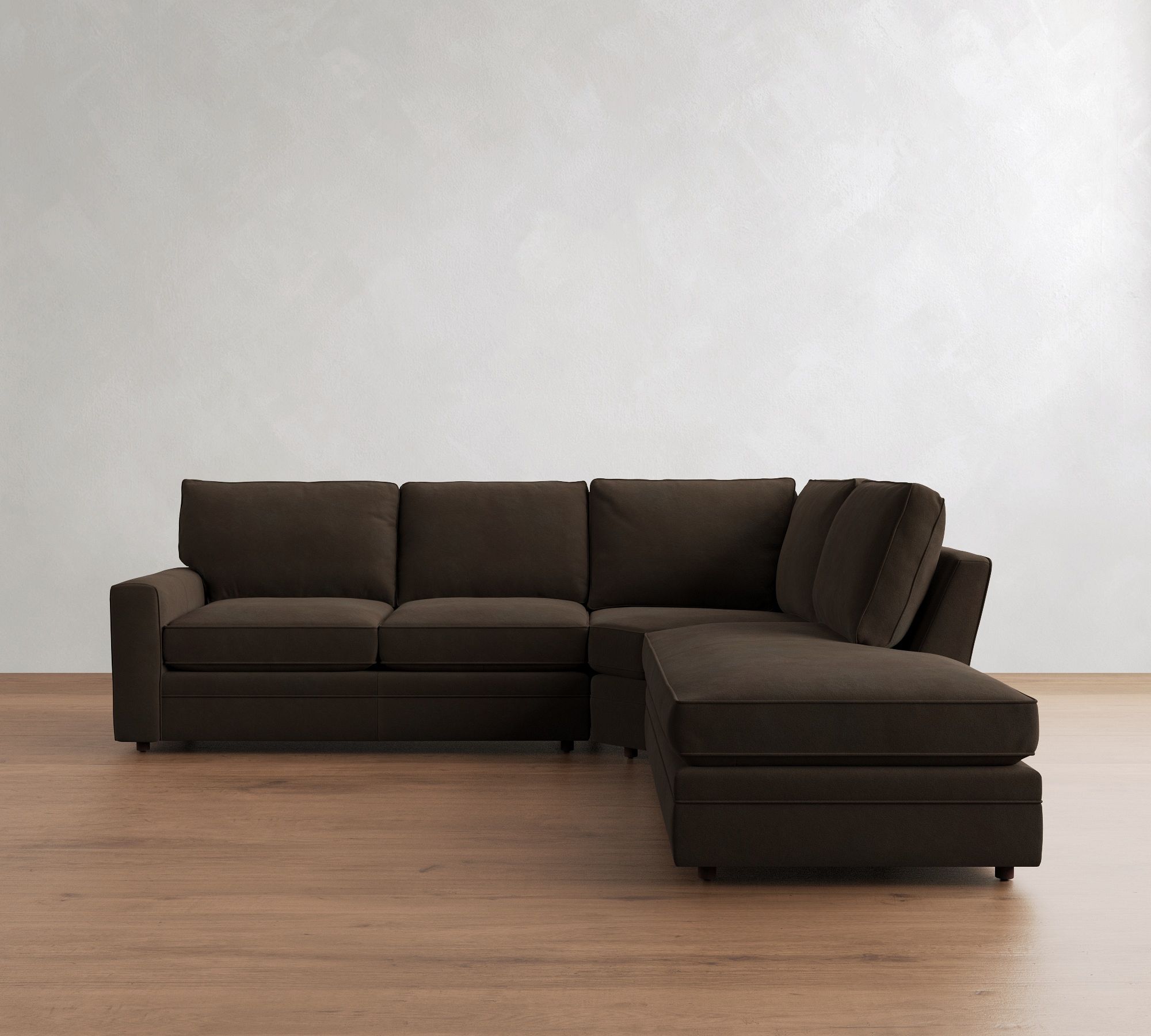 Pearce Square Arm Leather 3-Piece Bumper Sectional (120") - thumbnail 3