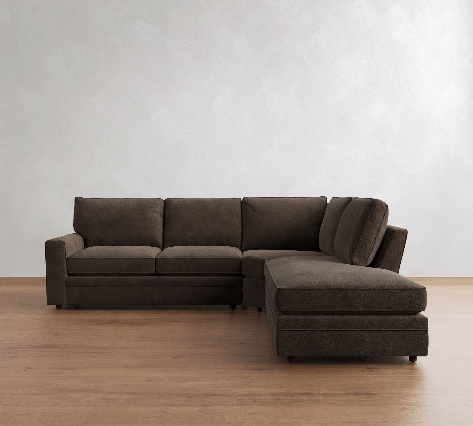 Pearce Square Arm Leather 3-Piece Bumper Sectional (120") - thumbnail 6