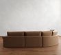 Westwood Roll Arm Deep Seat Leather 4-Piece Curved Wedge Sectional