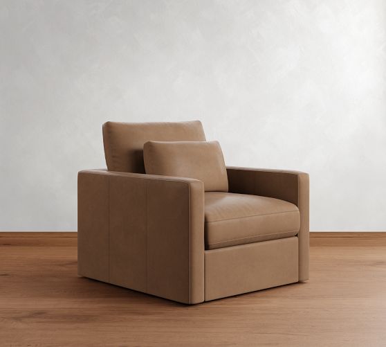 Westwood Slim Arm Deep Seat Leather Chair by Pottery Barn