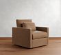 Westwood Slim Arm Deep Seat Leather Swivel Chair