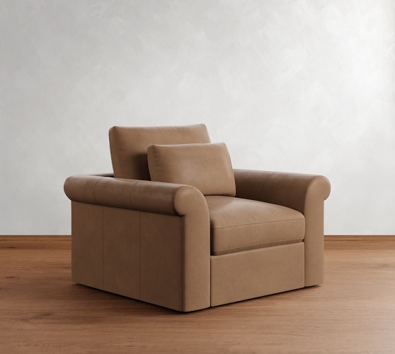 Westwood Roll Arm Deep Seat Leather Chair by Pottery Barn