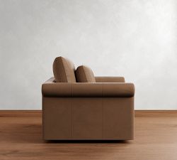 Westwood Roll Arm Deep Seat Leather Swivel Chair