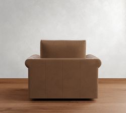 Westwood Roll Arm Deep Seat Leather Swivel Chair