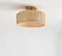 Bermuda Rattan Round Flush Mount (12"-24")