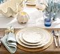 Coastal Embossed Stoneware Appetizer Plates - Set of 4