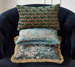 Elphaba Beaded Embellished Decorative Lumbar Pillow