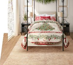 Happy Holidays Embroidered Lumbar Pillow