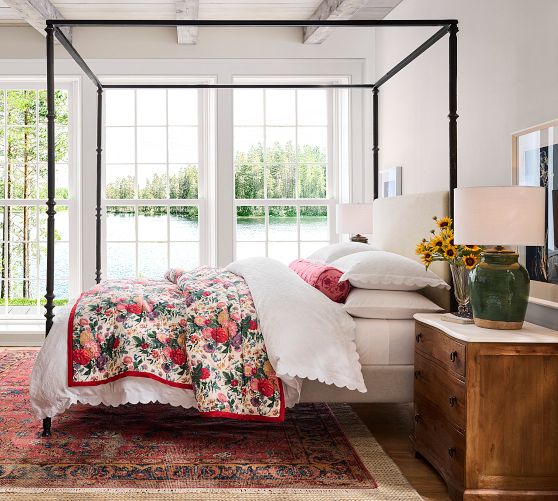 Housse De Couette Pottery Barn Imprimé Damassé Prune Et Blanc, Taille Twin, Neuve Sous Emballage