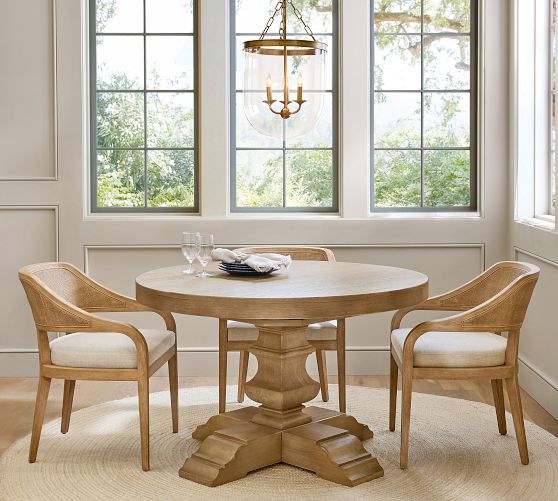 Banks Round Pedestal Extendable Dining Table (48"-72") by Pottery Barn