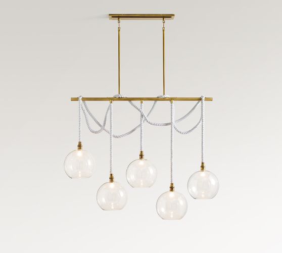 Marina Swing Rope Linear 5-Globe Chandelier (57