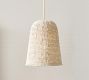 Montauk Wood Bead Bell Pendant (11")