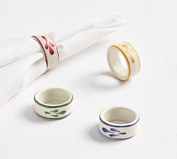 Puebla Porcelain Napkin Rings - Mixed Set of 4