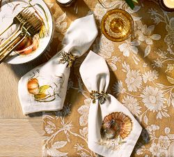 Gold Leaf Napkin Rings - Set of 4