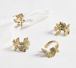 Gold Leaf Napkin Rings - Set of 4