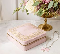 LoveShackFancy Velvet Embroidered Jewelry Box