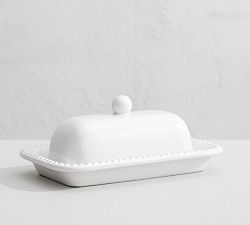Emma Beaded Stoneware Butter Dish