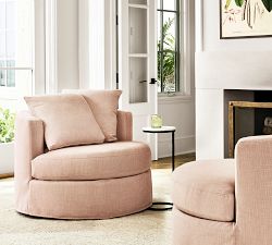 Balboa Slipcovered Swivel Chair